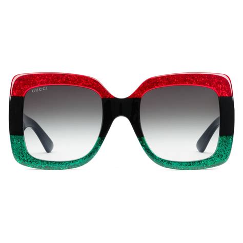 gucci red a d green frames|gucci red frame glasses.